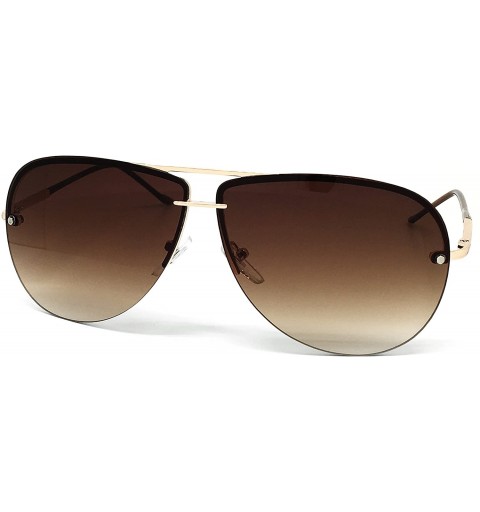 Sport 506 Tint Lenz Teardrop Rimless Metal Frame Womens Mens Aviator Sunglasses - Rimless - CD183N2HK8I $11.95