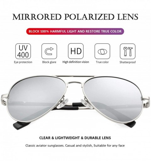 Aviator Polarized Small Aviator Sunglasses for Adult Small Face and Junior- 100% UV400 Protection- 52mm - CF199AWKG2W $11.90