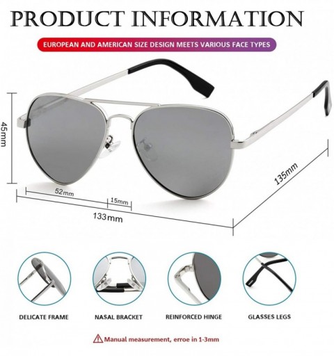 Aviator Polarized Small Aviator Sunglasses for Adult Small Face and Junior- 100% UV400 Protection- 52mm - CF199AWKG2W $11.90