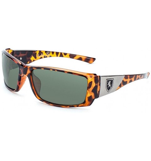 Rectangular Slim Shield Sunglasses - Brown Toroise & Gunmetal - CA12KRCXBS5 $9.00