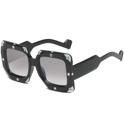 Oversized Oversized Square Sunglasses Womens Modern Hipster Fashion Shades (Style A) - CI196I8SULT $9.68