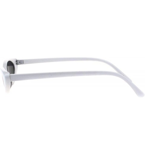 Oval Womens Fashion Sunglasses Skinny Oval Cateye Frame UV 400 - White (Black) - CT18QR30GGE $13.47