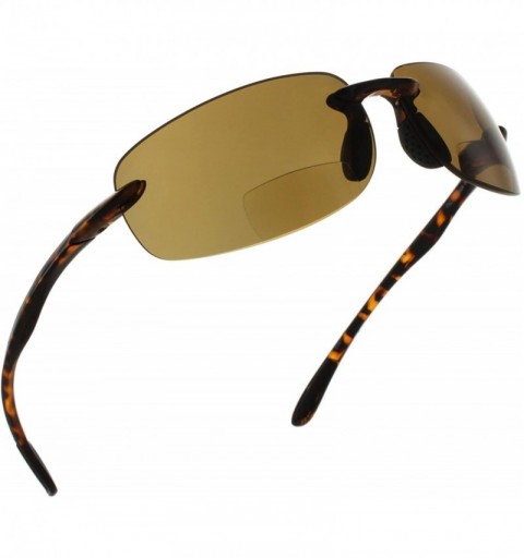 Round Island Bifocal Sunglasses Rimless Readers - Polarized Brown Lens/Tortoise Frame - CH11M4OHAIB $22.65