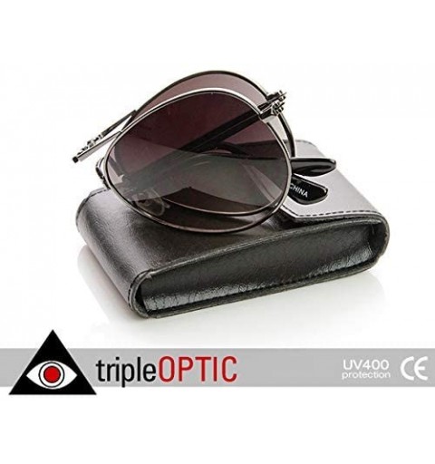 Aviator Limited Edition Folding Pocket Aviator Sunglasses + Case - Silver Lavender - CB11G13WHVH $14.02