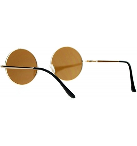 Round Top Bar Bridge Round Circle Frame Sunglasses Unisex Hipster Flat Mirror Lens - Gold (Gold Mirror) - CI187GMTGT0 $9.35
