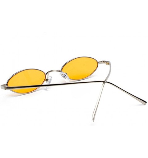 Oval Vintage Oval Sunglasses Small Metal Frames Designer Glasses - C5 - CH18DEE7Y8N $26.45