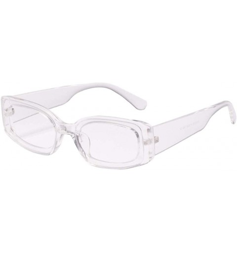 Rectangular Men's and Women's Retro Square Resin lens Candy Colors Sunglasses UV400 - White - C718NQ5YUXG $7.41