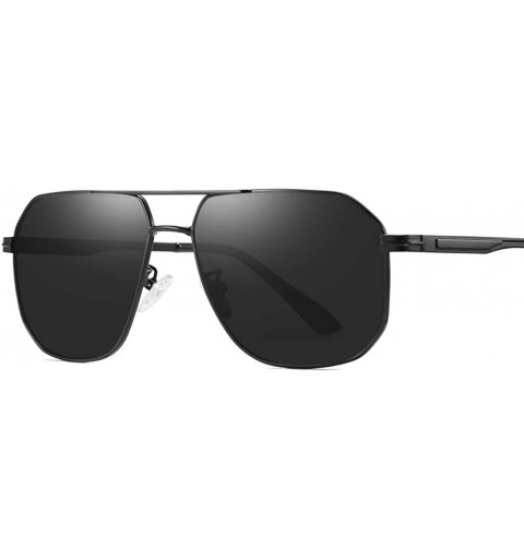 Rectangular Square Frame Polarized Sunglasses for Men Women Driving UV400 Protection - Matte Black Grey - C618O4X7AE2 $11.61