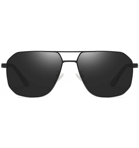 Rectangular Square Frame Polarized Sunglasses for Men Women Driving UV400 Protection - Matte Black Grey - C618O4X7AE2 $11.61