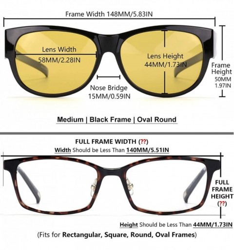 Wrap Fits Over Glasses Sunglasses Polarized Lens for Women Men Medium Size - CQ18A4MWN95 $34.19