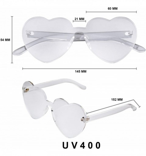 Rimless Heart Sunglasses Womens Retro Vintage Heart Shape Rimless Sunglasses - Clear - C818UED7G6Y $7.43