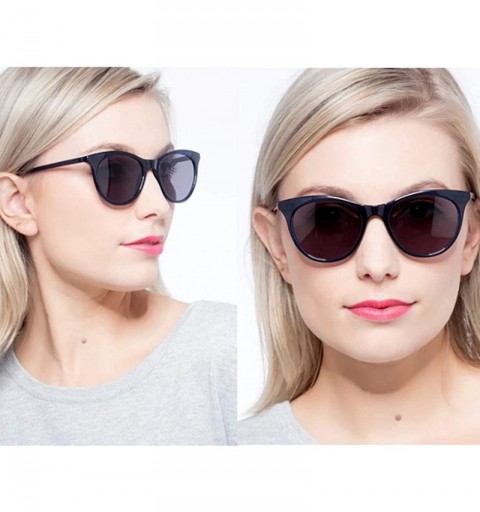 Round Polarized Vintage Round Sunglasses for Women/Men Classic Retro Designer Style - Clear Navy - CO12NAG0B3N $16.90