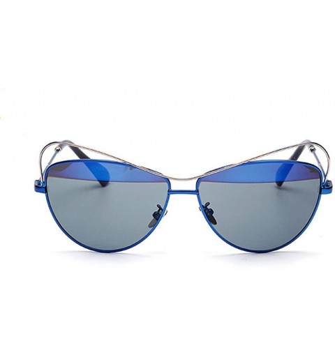 Goggle New fashion UV400 Metal frame Sunglasse-T1845 classic sunglasses for women - Blue - CH12FD431JV $14.10