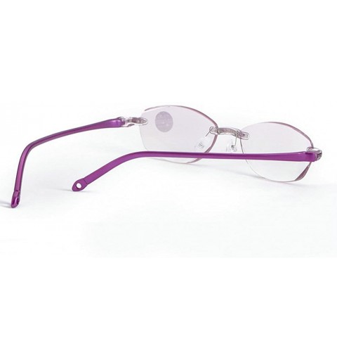 Rimless TR90 Rimless Blue Light Blocking Reading Glasses Womens Lady Red Purple Eyewear - Purple - C518CU70ZKY $16.27