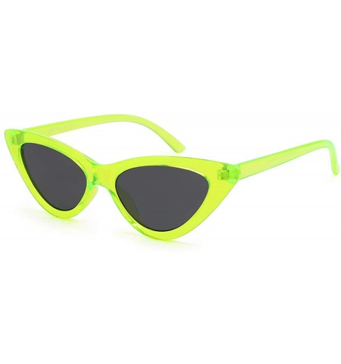 Oversized Retro Vintage Narrow Cat Eye Sunglasses for Women Clout Goggles Plastic Frame - A-green - CD18U3HW9IT $7.70