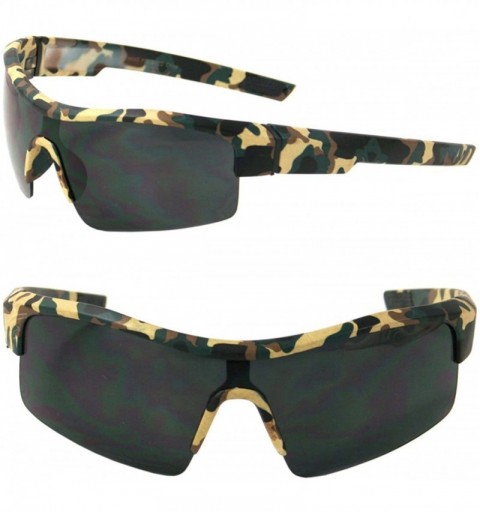 Sport Camouflage Comfort Fit Sunglasses SS5305 - Green - CU11KH352W3 $11.45