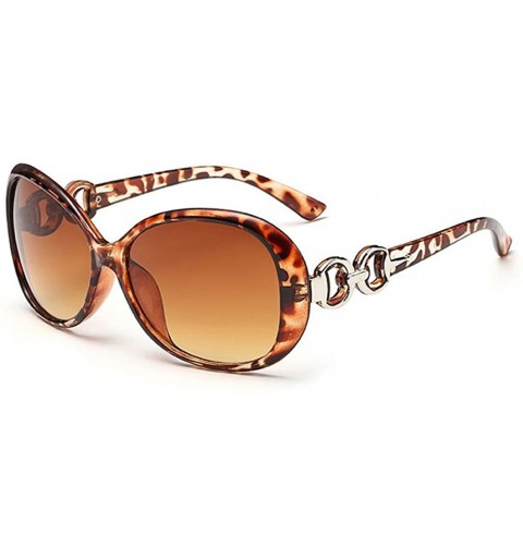 Oval Women's Sunglasses Polarized Sunglasses Vintage Big Frame Sun Glasses Ladies Double Ring Decoration Frames - B - CK195IG...