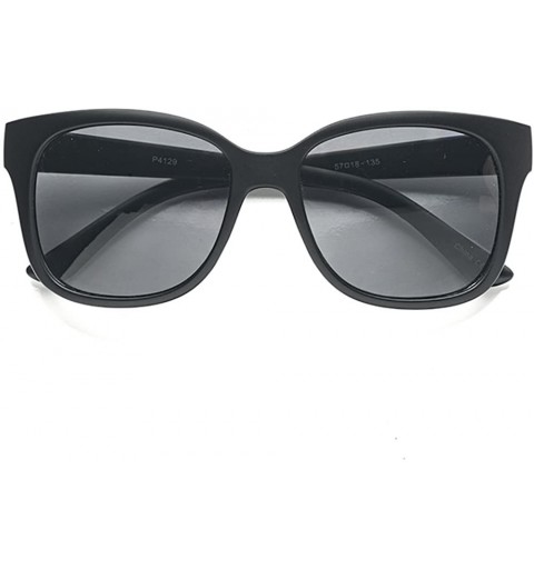 Rectangular Unisex Rectangle Wood Frame Stylish Sunglasses P4129 - Black - C217YX4NIU7 $11.56