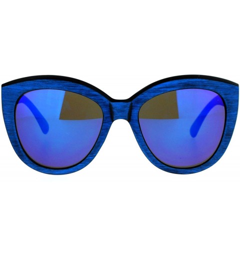 Butterfly Designer Fashion Womens Sunglasses Matted Faded Wood Print Frames - Blue - CW187C80KL0 $21.99