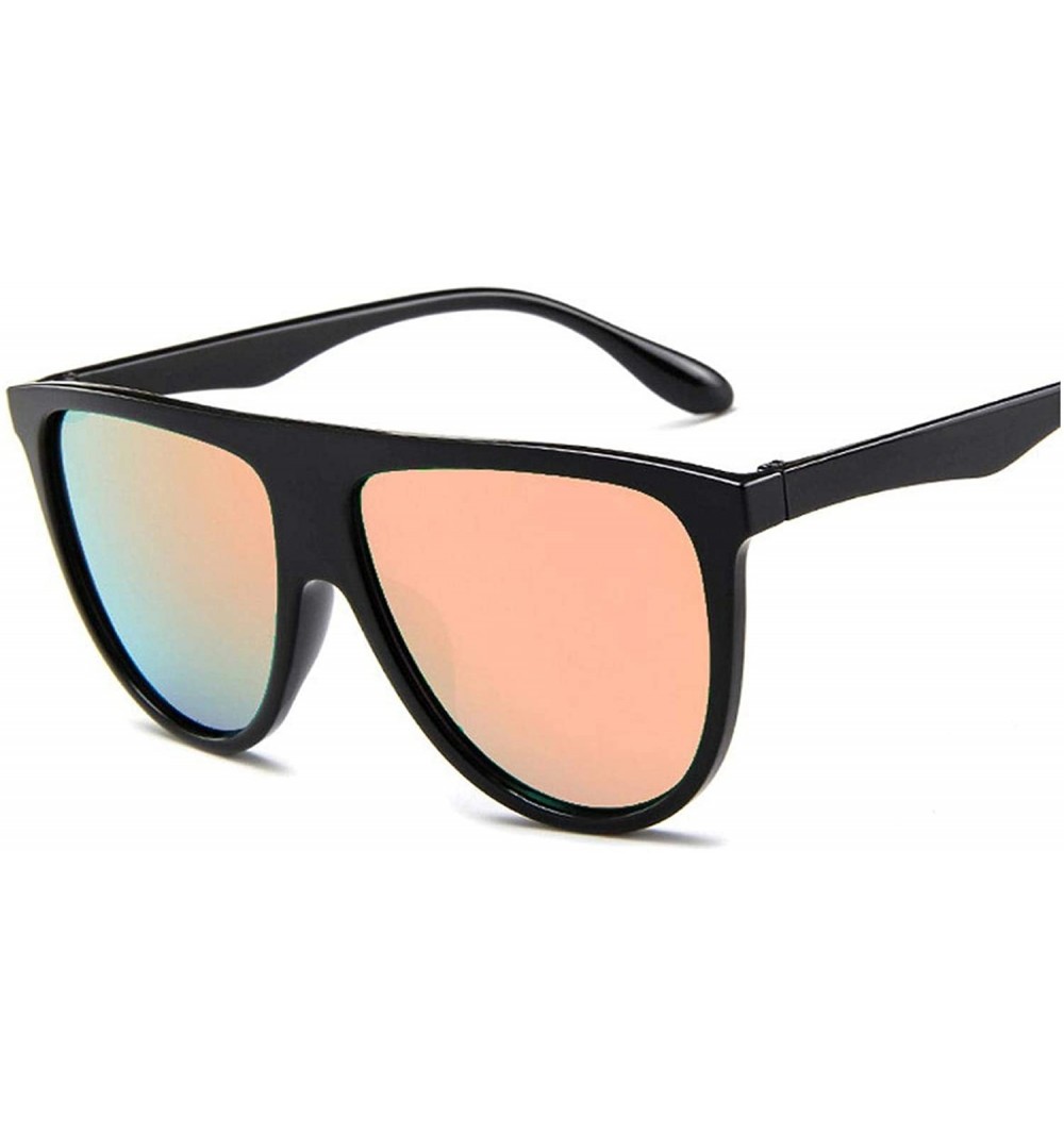 Aviator Women Sunglasses New Retro Luxury Mirror Sun Glasses Men Vintage Frame Big Round - Pink - CE198A3ODWX $39.62