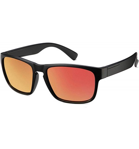 Square Polarized Sunglasses Men Plastic Oculos De Sol Fashion Square Driving Eyewear Travel Sun Glass - C6 Matte Red - C9198A...