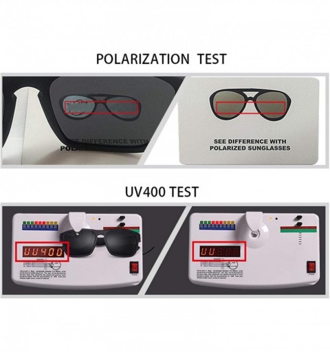 Square Polarized Sunglasses Men Plastic Oculos De Sol Fashion Square Driving Eyewear Travel Sun Glass - C6 Matte Red - C9198A...