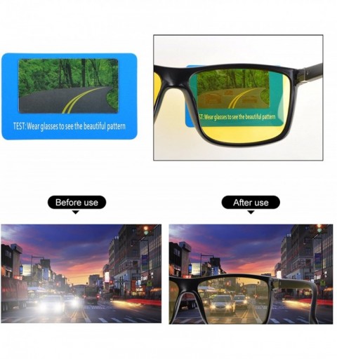 Square Night Vision Driving Glasses Polarized Anti-glare Clear Sun Glasses Men & Women Retro Classic - Black-2 - CW18CU5SKXG ...