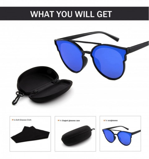 Cat Eye Men's Fashion Cat Eye Mirrored Matte Lenses Street Fashion moldable Frame Women Sunglasses 5147 (Color NO.4) - CG1994...