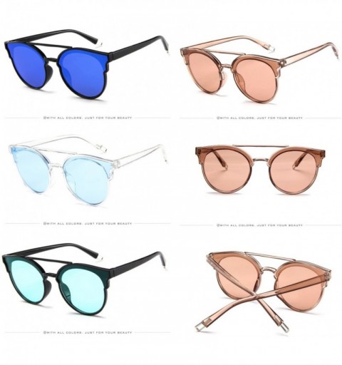 Cat Eye Men's Fashion Cat Eye Mirrored Matte Lenses Street Fashion moldable Frame Women Sunglasses 5147 (Color NO.4) - CG1994...