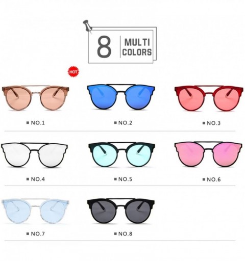Cat Eye Men's Fashion Cat Eye Mirrored Matte Lenses Street Fashion moldable Frame Women Sunglasses 5147 (Color NO.4) - CG1994...