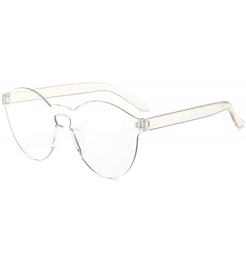 Round Unisex Fashion Candy Colors Round Outdoor Sunglasses - Transparent - CX190K7CS6K $14.11
