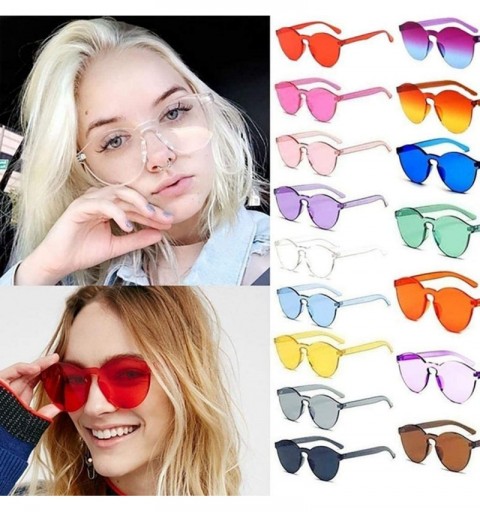 Round Unisex Fashion Candy Colors Round Outdoor Sunglasses - Transparent - CX190K7CS6K $14.11