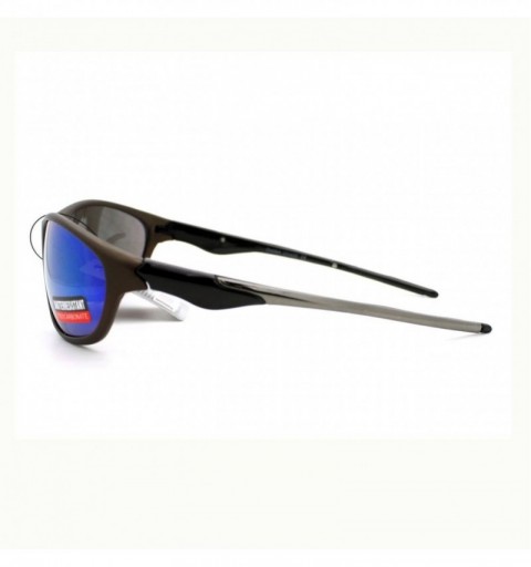 Oval UV Protection Sports Sunglasses Mens Oval Wrap Around Multicolor Lens - Brown - CZ11Y7S2VQT $7.70