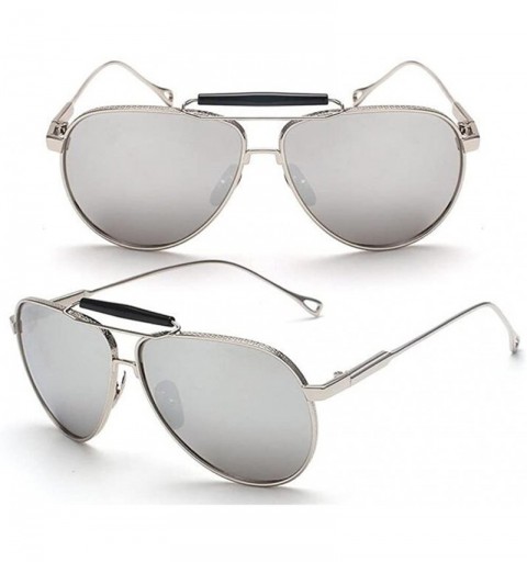 Goggle Unisex Cat Eye Hollow Metal Frame Sunglasses Retro Style Anti-UV Goggles Eyewear - Silver Frame/Silver - CD12KCVC44N $...
