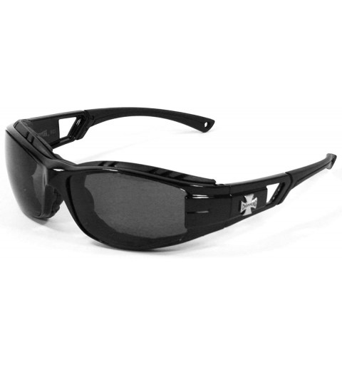 Sport Mens Padded Motorcycle Biker Sport Sunglasses SA921 - Black - CK11MNJP2SN $23.34