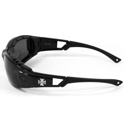 Sport Mens Padded Motorcycle Biker Sport Sunglasses SA921 - Black - CK11MNJP2SN $10.41