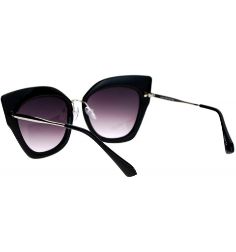 Oversized Oversized Womens Sunglasses Big Square Butterfly Double Frame UV 400 - Black Silver - CV1877GWRK7 $14.38