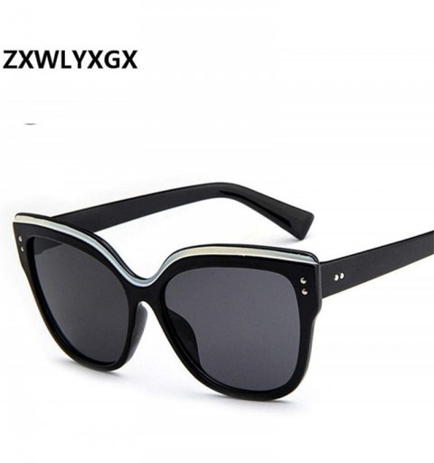 Butterfly Cat Eye Fashion Sunglasses Men Women Brand Designer Eyebrows Butterfly C10 - C10 - C5193WCDEHS $11.19