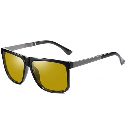 Goggle Men Women Classic Polarized Sunglasses Driving Square Frame Sun Glasses Male Goggle UV400 - Black Yellow - C9199L45E20...