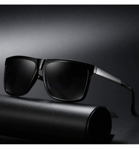 Goggle Men Women Classic Polarized Sunglasses Driving Square Frame Sun Glasses Male Goggle UV400 - Black Yellow - C9199L45E20...