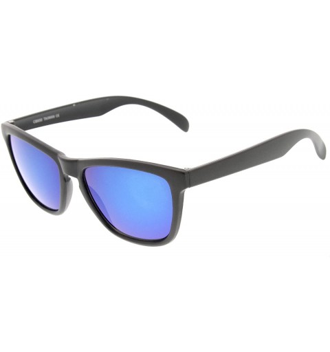 Wayfarer Action Sports Color Mirror Lens Modified Horn Rimmed Sunglasses (Black Ice) - CA11DHWNAUB $20.00