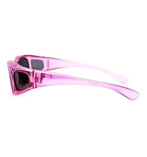 Goggle Womens Polarized Fit Over Glasses Sunglasses Oval Rectangular - Wear Over Prescription Eyeglasses - 3 Pink Xs - CA194I...