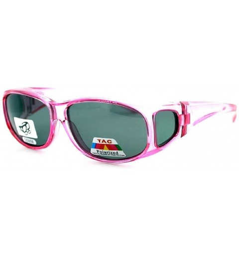 Goggle Womens Polarized Fit Over Glasses Sunglasses Oval Rectangular - Wear Over Prescription Eyeglasses - 3 Pink Xs - CA194I...