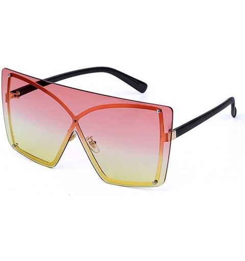Oversized new fashion big frame frameless metal frame unisex brand fashion designer sunglasses - Orange Yellow - CJ18WXWLWZT ...