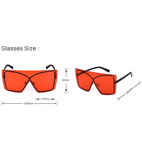 Oversized new fashion big frame frameless metal frame unisex brand fashion designer sunglasses - Orange Yellow - CJ18WXWLWZT ...