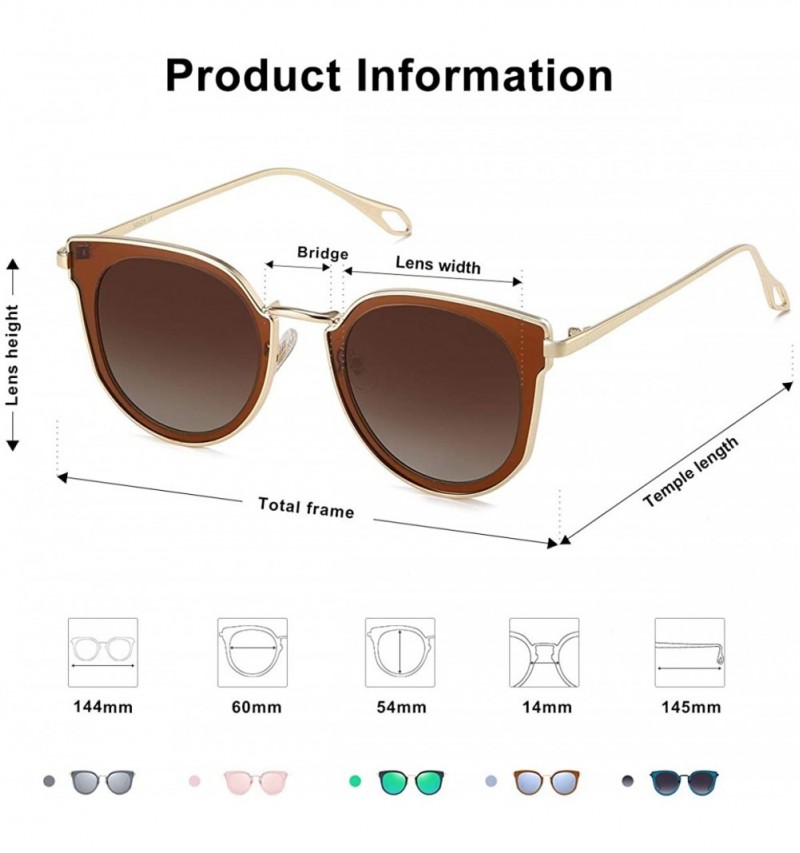 Fashion Round Polarized Sunglasses for Women UV400 Mirrored Lens SJ1057 ...