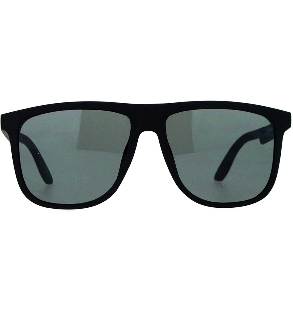 Oversized Soft Matte Plastic Thin Oversize Horned Sunglasses - Black - CL12EDWVZ0B $9.23