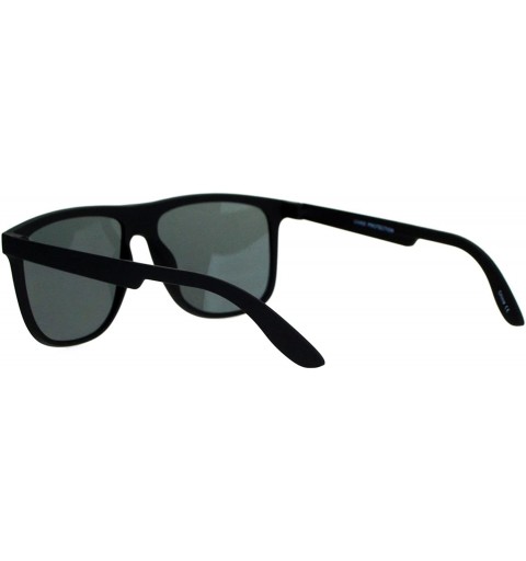 Oversized Soft Matte Plastic Thin Oversize Horned Sunglasses - Black - CL12EDWVZ0B $9.23