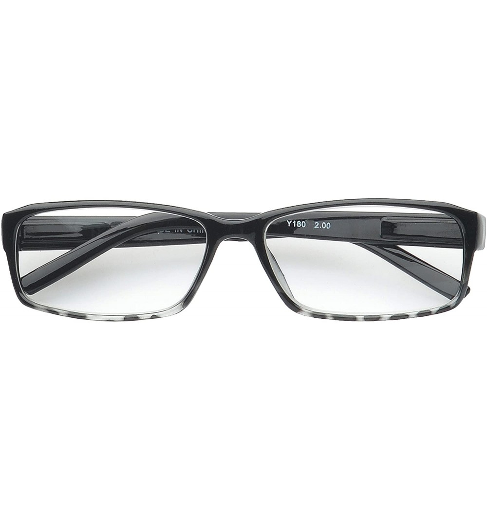 Square 'Lynton' Rectangle Reading Glasses - Black-2.25 - CG11P2VK2BV $19.48