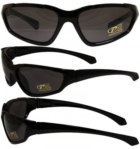 Wrap Bandit Sport Cycle Riding Sunglasses Black Frame with Smoke Lenses - CX115LNRTST $19.30